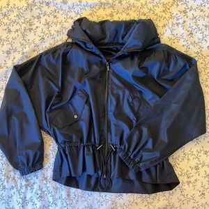 Zara, navy blue, rain-coat type jacket.